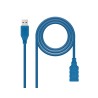 CABLE USB TIPO A/M - A/H 1 M azul NANOCABLE