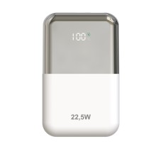 POWER BANK 10000mAh 22.5W BLANCO/PLATA LEOTEC