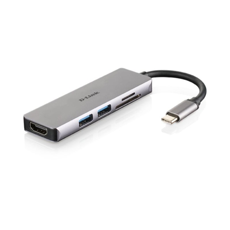 D-LINK DOCKING STATION USB-C 5 EN 1 CON HDMI/LECTOR TARJETAS