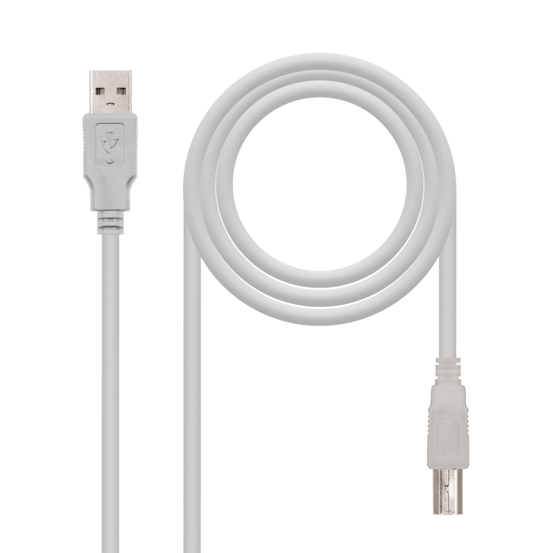Nanocable Cable USB 2.0 A/M-B/M, Beige, 3 m