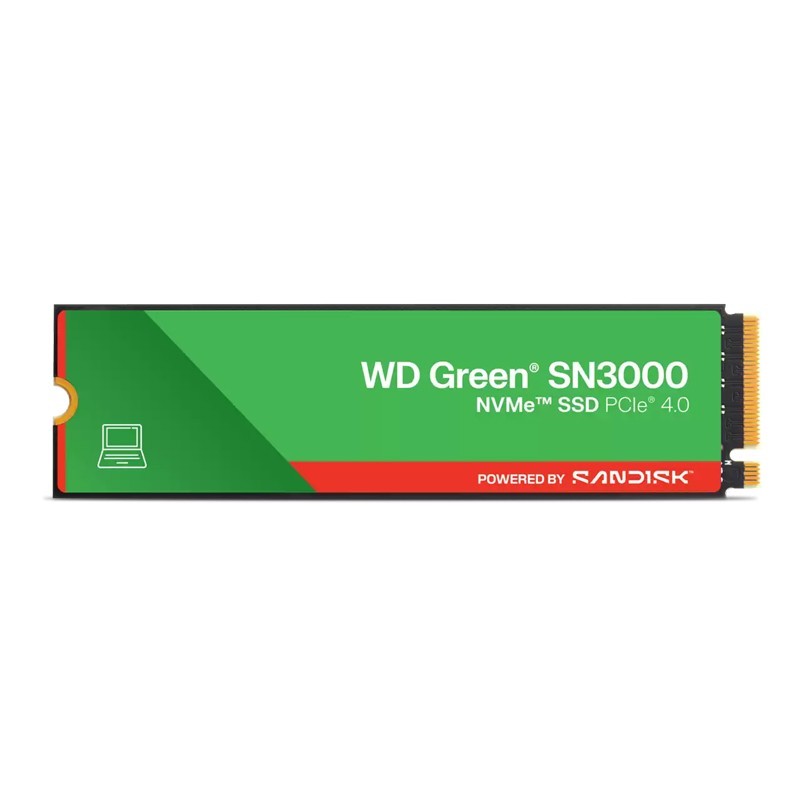 500 GB SSD SERIE M.2 2280 PCIe GREEN NVME SN3000 WD WDS500G4G0E