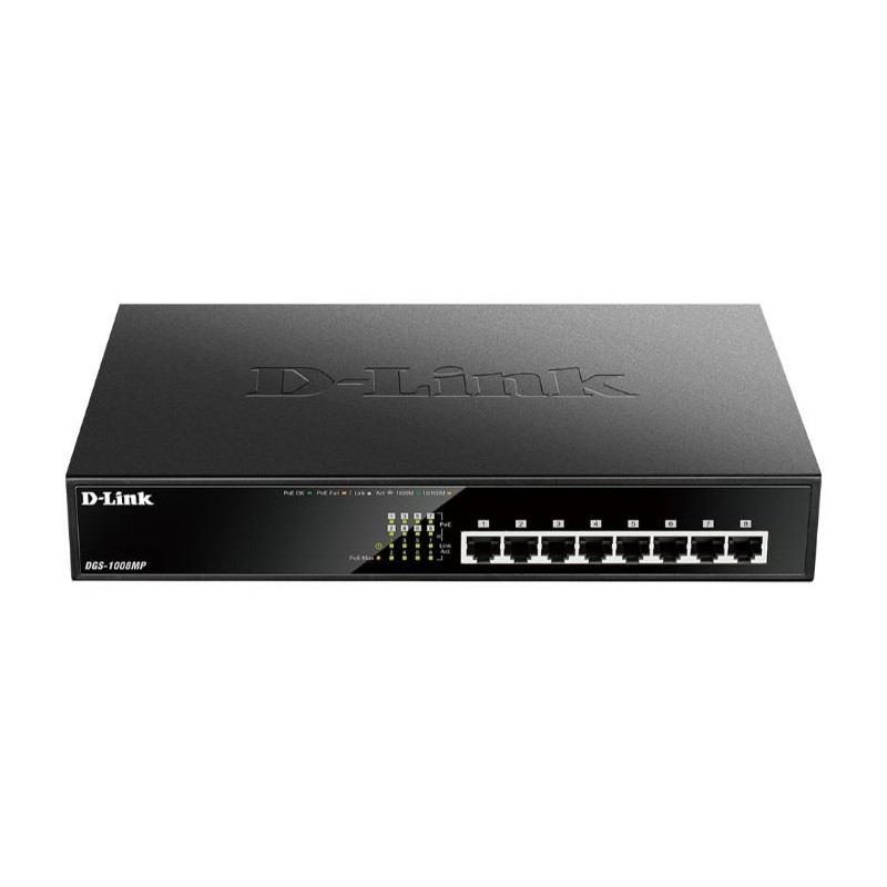 D-LINK SWITCH 8 PUERTOS 10/100/1Gbit RACK PoE