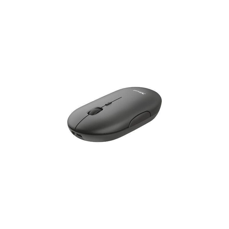 RATON OPTICO WIRELESS RECARGABLE PUCK NEGRO TRUST