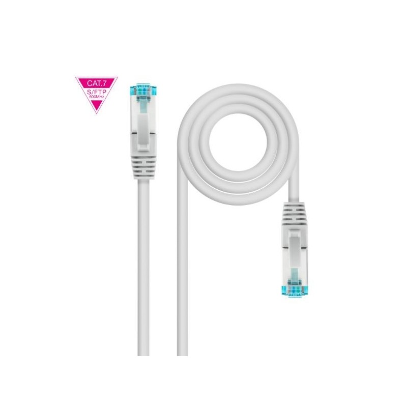 CABLE DE RED LATIGUILLO 600MHZ LSZH SFTP PIMF CAT7 AWG26 5 M GRIS NANOCABLE