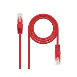 CABLE DE RED LATIGUILLO RJ45 UTP CAT6 AWG24 0.25 M ROJO NANOCABLE