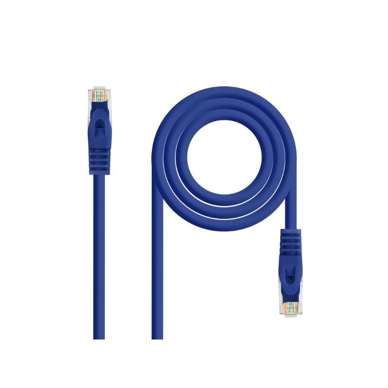 CABLE DE RED LATIGUILLO RJ45 UTP CAT6A AWG24 LSZH 0.30 M AZUL NANOCABLE