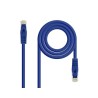 CABLE DE RED LATIGUILLO RJ45 UTP CAT6A AWG24 LSZH 0.30 M AZUL NANOCABLE