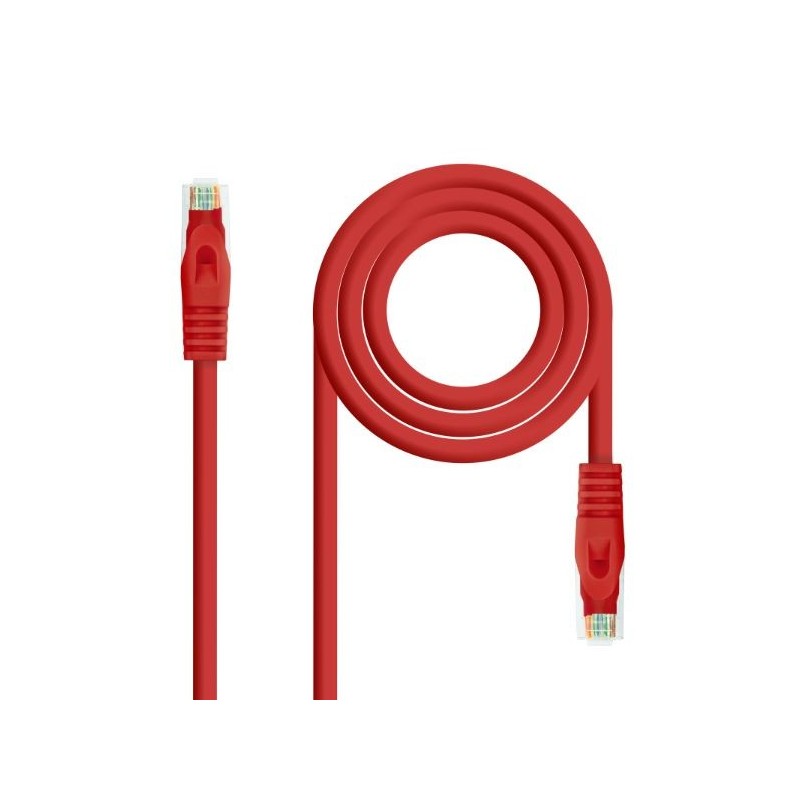 CABLE DE RED LATIGUILLO RJ45 UTP CAT6A AWG24 LSZH 0.30 M ROJO NANOCABLE