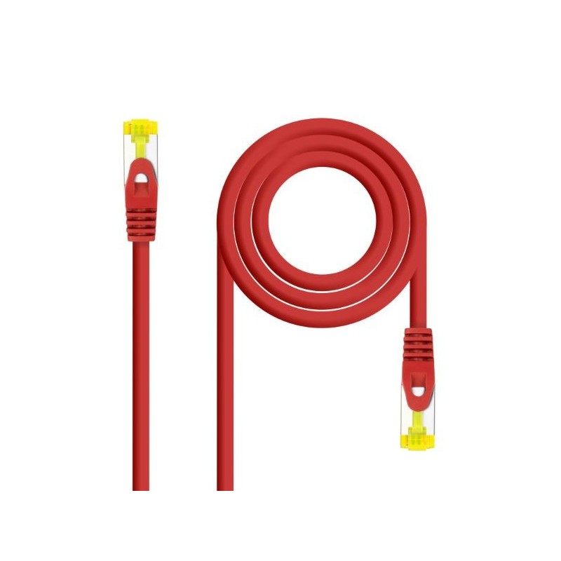 CABLE DE RED LATIGUILLO RJ45 SFTP CAT6A AWG26 0.30 M ROJO NANOCABLE