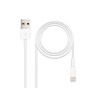 CABLE DATOS/CARGADOR USB LIGHTNING 0.5M BLANCO NANOCABLE