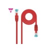 CABLE DE RED LATIGUILLO 600MHZ LSZH SFTP PIMF CAT7 AWG26 1 M ROJO NANOCABLE