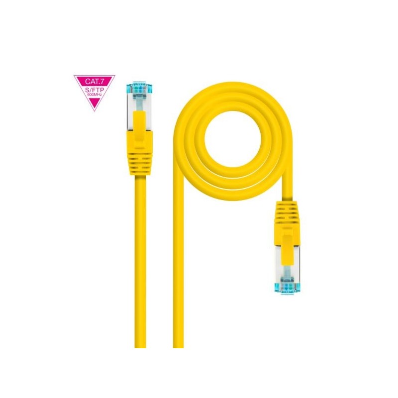 CABLE DE RED LATIGUILLO 600MHZ LSZH SFTP PIMF CAT7 AWG26 2 M AMARILLO NANOCABLE