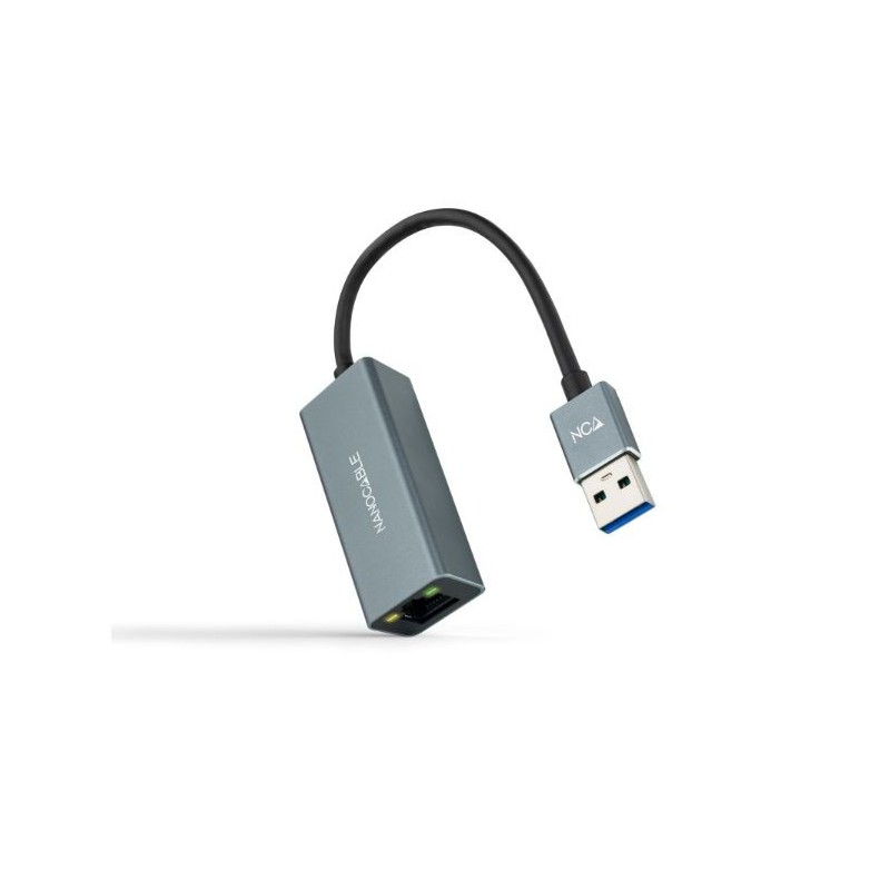 CONVERSOR USB 3.0 A ETHERNET GIGABIT 10/100/1000 Mbps 15 CM GRIS NANOCABLE