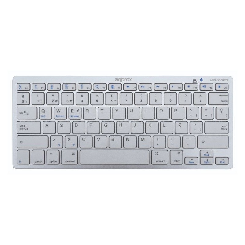 TECLADO UNIVERSAL BLUETOOTH MX300 PLATA APPROX