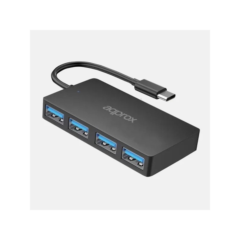 HUB 4 PUERTOS USB 3.0 A TYPE-C NEGRO APPROX