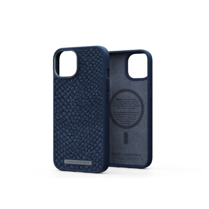 FUNDA MAGSAFE IPHONE 14 PIEL DE SALMON AZUL PETROLEO NJORD