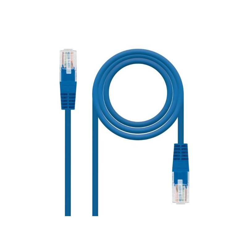 CABLE DE RED LATIGUILLO RJ45 CAT.5E UTP AWG24 0.5 M AZUL NANOCABLE