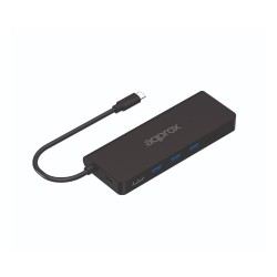 HUB 8 PUERTOS USB TYPE-C NEGRO APPROX