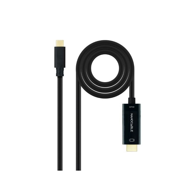 CONVERSOR USB-C A HDMI 1.4 4K 1.8M NEGRO NANOCABLE