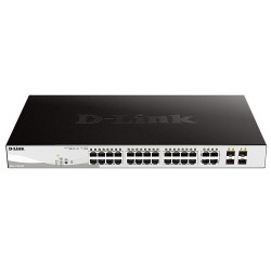 D-LINK SWITCH 24 PUERTOS 10/100/1Gbit + 4 Combo 1000BaseT/SFP PoE+