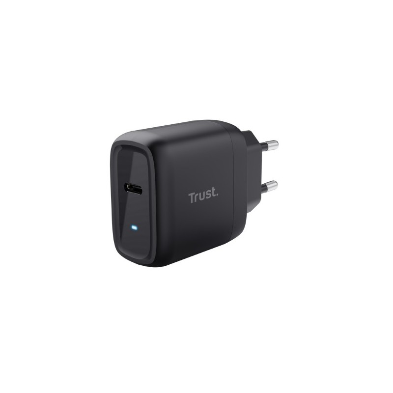 CARGADOR PARED/VIAJE USB-C 45W MAXO NEGRO TRUST