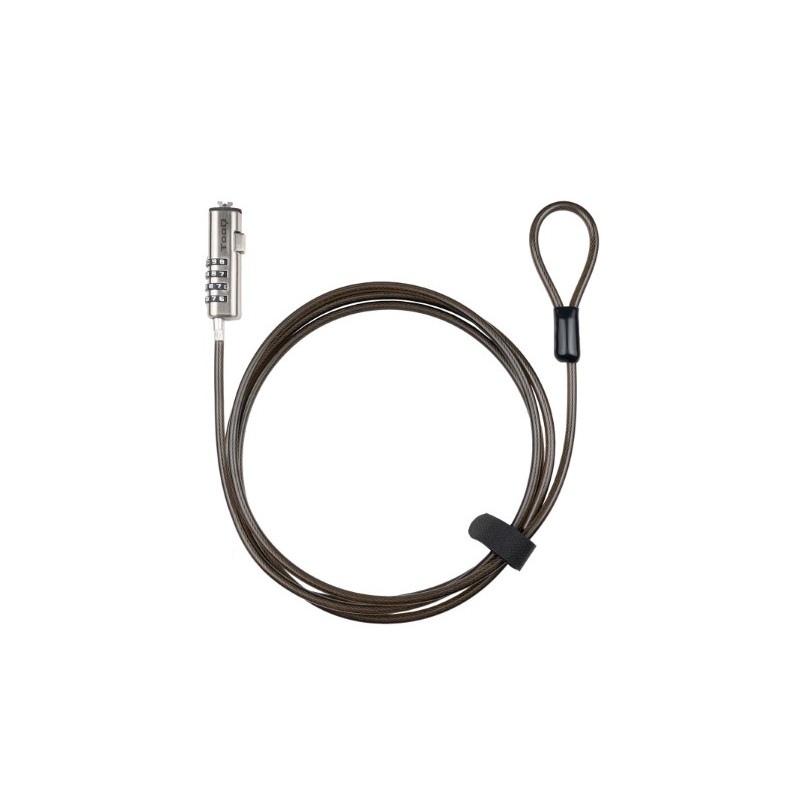 CABLE LOCK DE SEGURIDAD TIPO NANO CON COMBINACION PARA PORTATILES 1.5M GRIS TOOQ
