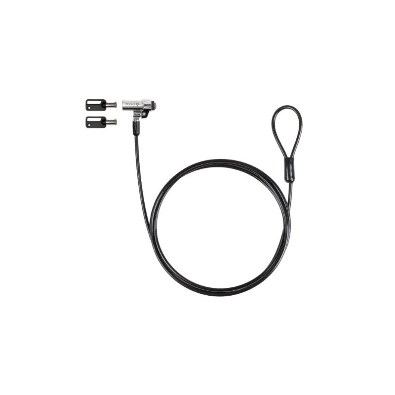 CABLE LOCK DE SEGURIDAD TIPO NANO CON LLAVE PARA PORTATILES 1.5M GRIS TOOQ