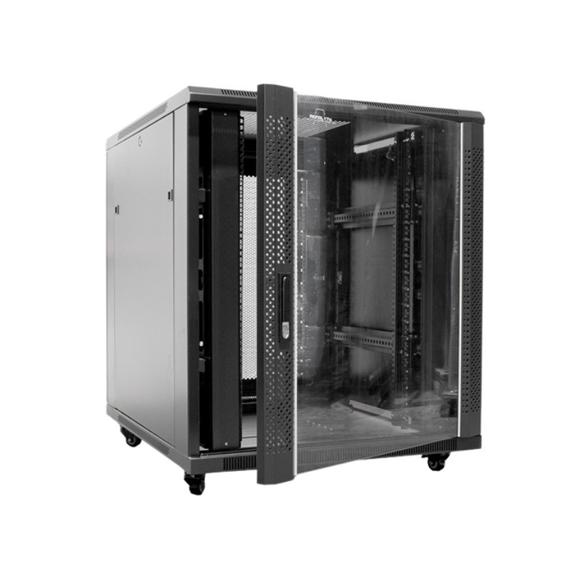 ARMARIO DE SUELO RACK 19'' 18U 800x800 PUERTA DE CRISTAL