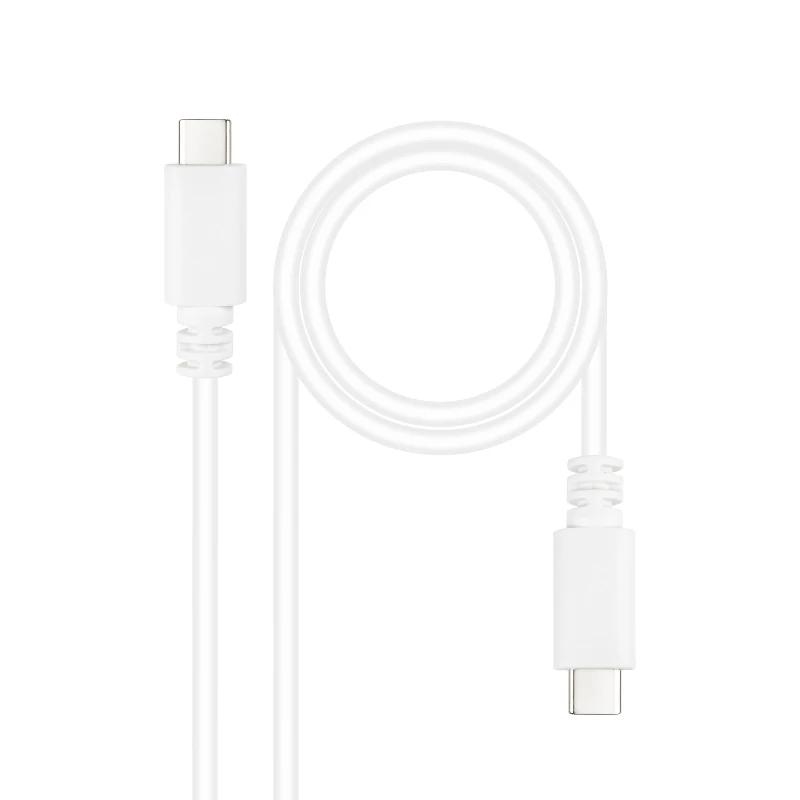 Nanocable Cable USB2.0 3A USB-C/M-M 1 M Blanco