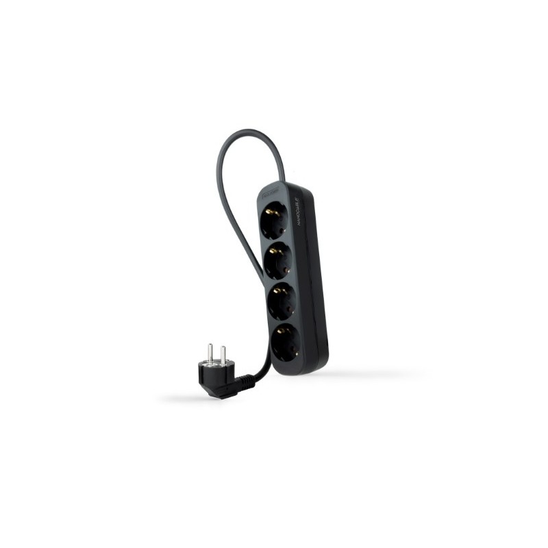 REGLETA PROTECTORA 4 TOMAS NEGRO NANOCABLE