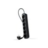REGLETA PROTECTORA 6 TOMAS NEGRO NANOCABLE