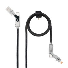 CABLE USBC+USB-A/M A LIGHTNING + USB-C/M 2.0 27W 2 M NEGRO/GRIS NANOCABLE
