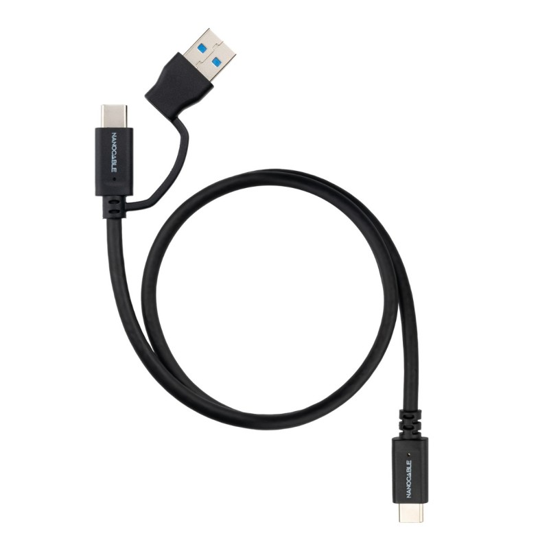 CABLE USB-C+USB-A/M - USB-C/M 2 M NANOCABLE