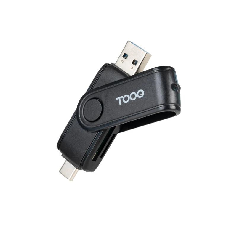 Tooq TQR-3003B Lector USB-C 2.0+USB-A 3.0 SD/TF