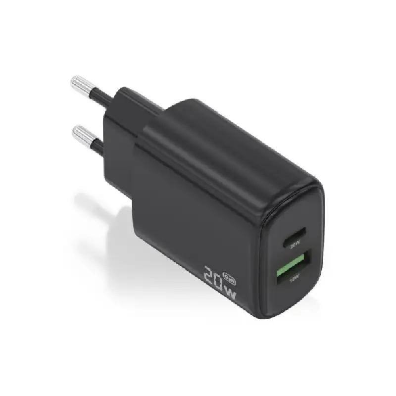Aisens Cargador GaN 20W USB-C PD 3.0 USB-A QC3.0