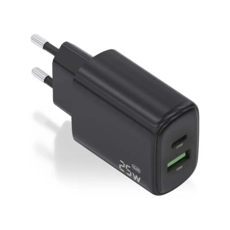 Aisens Cargador GaN 25W USB-C PD 3.0 USB-A QC3.0