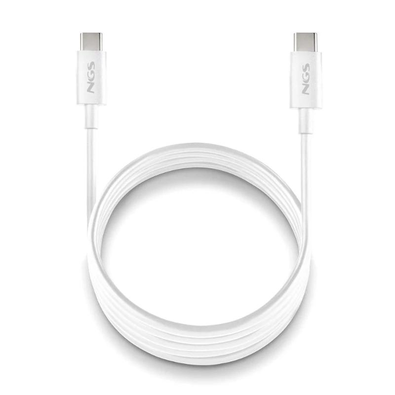 NGS CABLE CARGA RAPIDA USB-C A USB-C 1M BLANCO