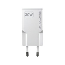 CARGADOR USB PARED USB-C + USB-A GaN 30W BLANCO MARS GAMING