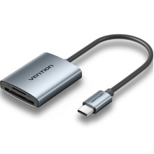 LECTOR TARJETAS EXTERNO USB-C 3.0 NEGRO VENTION