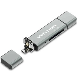 LECTOR TARJETAS EXTERNO USB 2.0 GRIS VENTION
