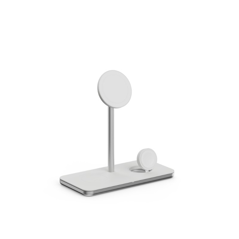 SOPORTE BASE DE CARGA INALAMBRICO 3en1 MAGSAFE PLATA LINQ