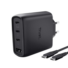 CARGADOR PARED/VIAJE 3xUSB-C + USB-A 65W MAXO NEGRO TRUST