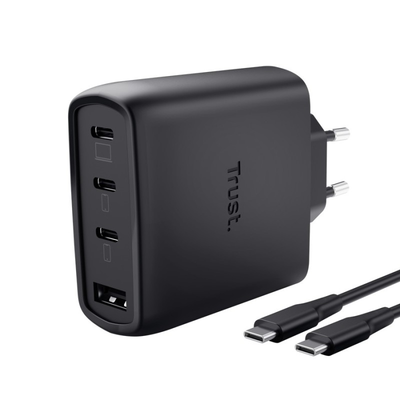 CARGADOR PARED/VIAJE 3xUSB-C + USB-A 65W MAXO NEGRO TRUST