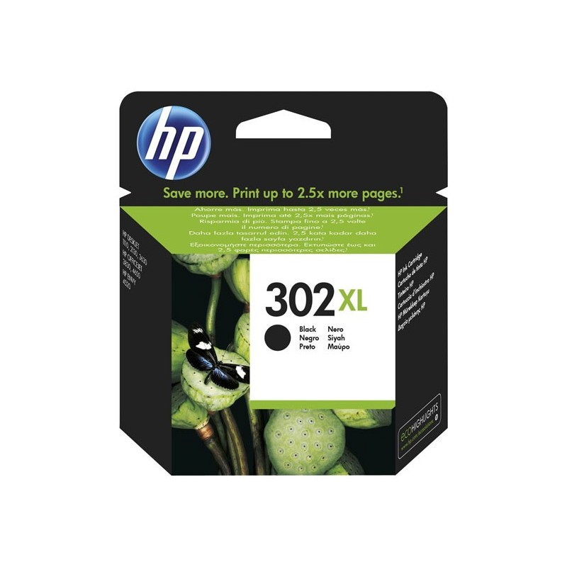 CARTUCHO TINTA NEGRO HP 302 XL (F6U68AE)