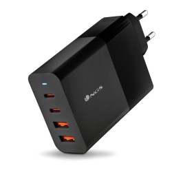 CARGADOR PARED GaN2 2xUSB-C + 2xUSB-A 100W NEGRO NGS