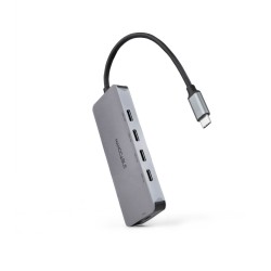 HUB USB-C 4 PUERTOS USB-C + USB-C PD 10 CM NANOCABLE