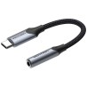 CONVERSOR USB-C/M A 2xJACK 3.5/M 0.10 M GRIS VENTION