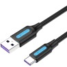 CABLE USB-A A USB-C M-M 1.5 M NEGRO VENTION