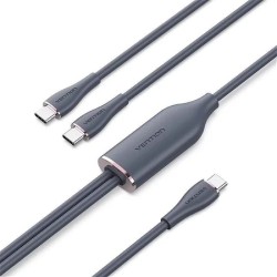 CABLE USB-C/M A 2xUSB-C/M 1.5 M NEGRO VENTION