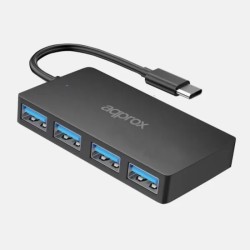 HUB 4 PUERTOS USB 3.0 A TYPE-C NEGRO APPROX